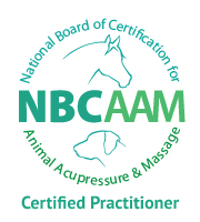Nationally Board Certified with the National Board Certification for Animal Acupressure and Massage